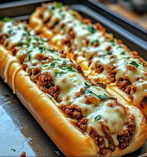 Cheesy Garlic Bread Sloppy Joe Melts, Comfort Food Magic! 🍞